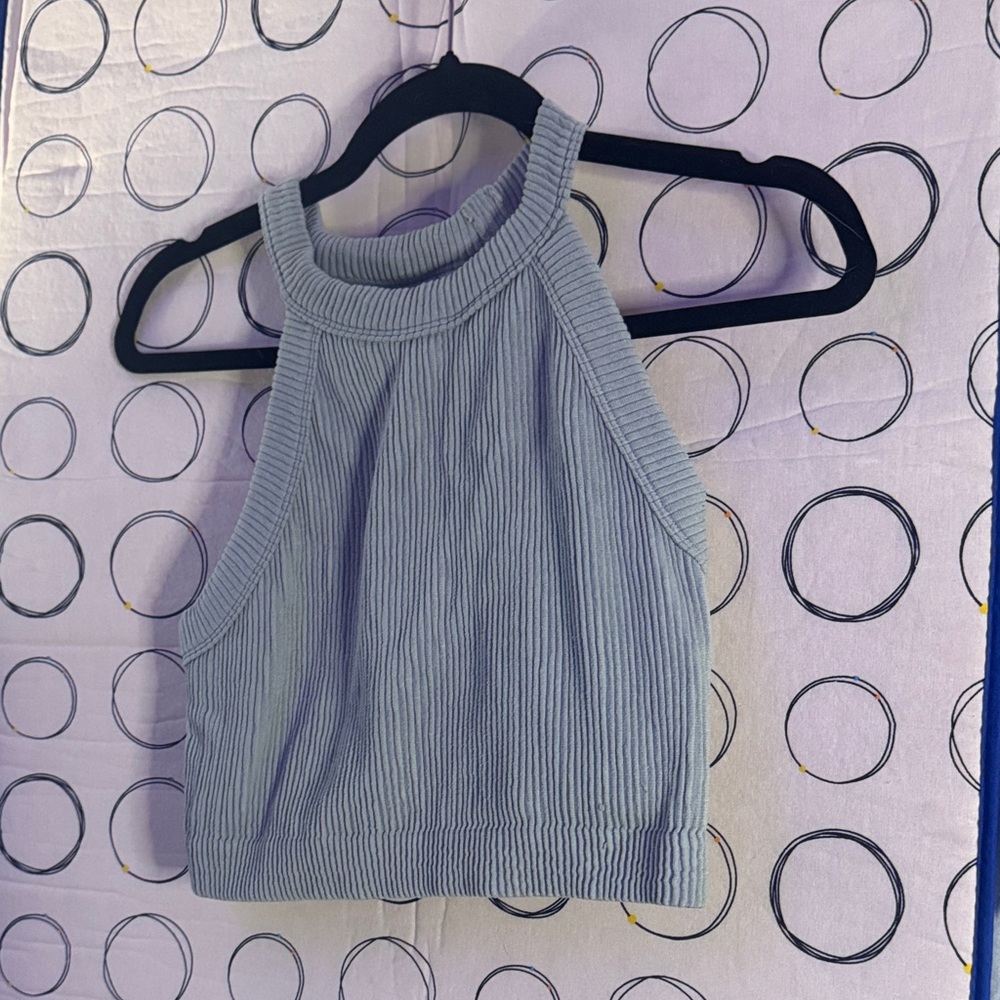 Aerie Ribbed Crop Top - Light Gray